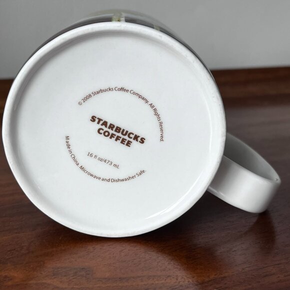 Starbucks Coffee Hawaii Happy Holidays Mug 2008 Mele Kalikimaka Palm Tree 16 Oz - Picture 11 of 12